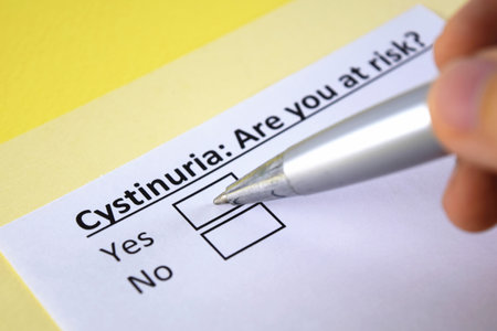 One person is answering question about cystinuria.の写真素材