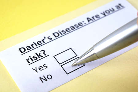 One person is answering question about Darier's disease.の写真素材