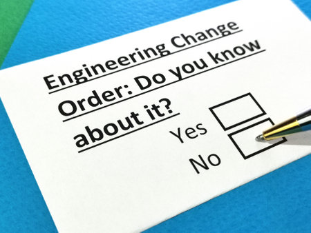 One person is answering question about engineering change order.の写真素材