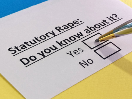One person is answering question about statutory rape.の写真素材