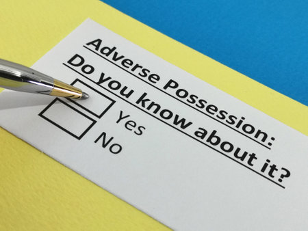 One person is answering question about adverse possision.の写真素材