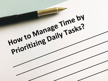 One person is answering question about economy. The person is thinking how to manage time by prioritizing daily task.の写真素材