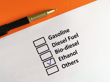 One person is answering question about transportation. The person chooses ethanol.