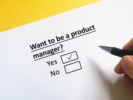One person is answering question about his ambition. He wants to be a product manager.