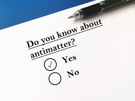 One person is answering question about space technology. He knows about antimatter.