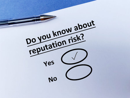 One pereson is answering question about business. He knows about reputation risk.