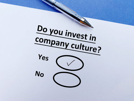One pereson is answering question about business. He invests in company culture.