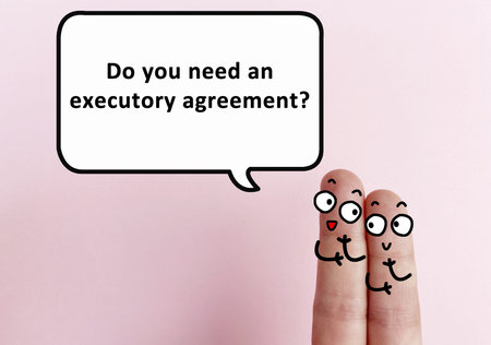 Two fingers are decorated as two person. They are discussing about agreement. One of them is asking...