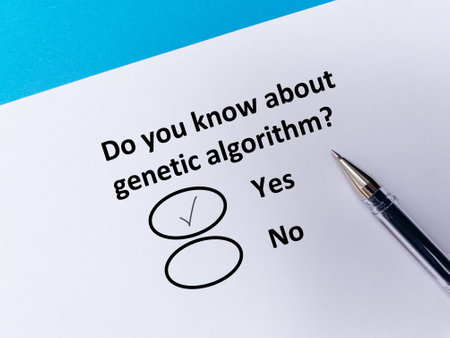 A person is answering question about artificial intelligence. He knows about genetic algorithm.の写真素材
