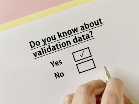 A person is answering question about artificial intelligence. He knows about validation data.の写真素材