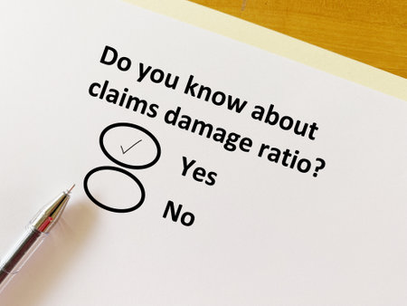 A person is answering question about logistics. He knows about claims damage ratio.の写真素材