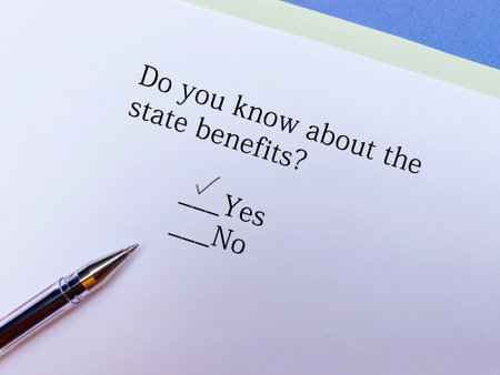 A person is answering question about taxation. He knows about state benefits.の写真素材