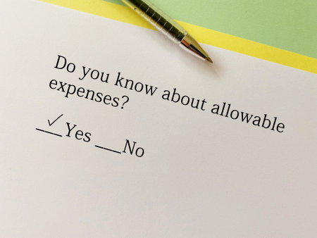 A person is answering question about taxation. He knows about allowable expenses.の写真素材