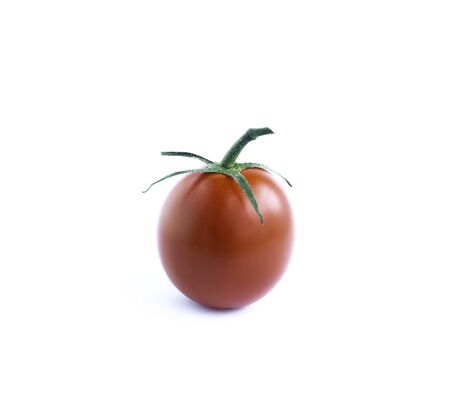 Beautiful Japanese red tomato isolated with clipping path on white backgroundの写真素材