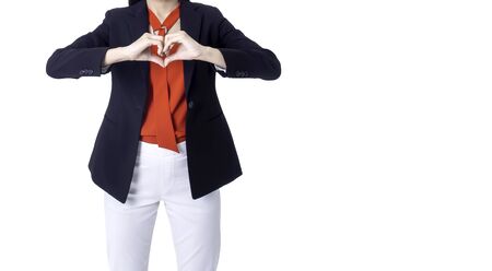 Business women wear fashionnable clothes with clipping path  on white backgroundの写真素材