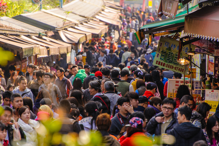 street view of Neiwan Old Street in Hsinchu. It is a community surrounded by hills and waters, with mostly Hakka peoples gathering and living in