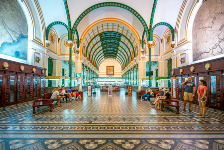 Interior of Saigon Central Post Office in ho chi minh cityのeditorial素材