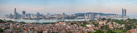 Skyline of xiamen at dusk