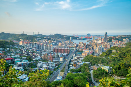 Cityscape of keelung, taiwanの写真素材