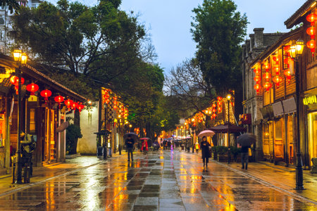 Sanfang Qixiang ancient town in fuzhou, chinaの写真素材