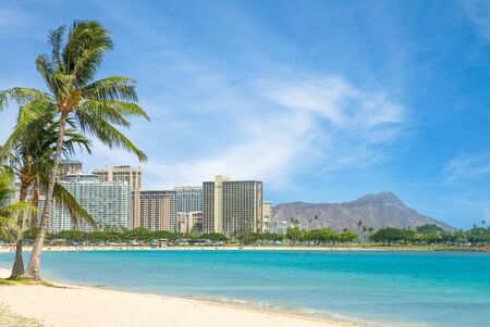 cityscape of honolulu in oahu island, hawaii, usの写真素材