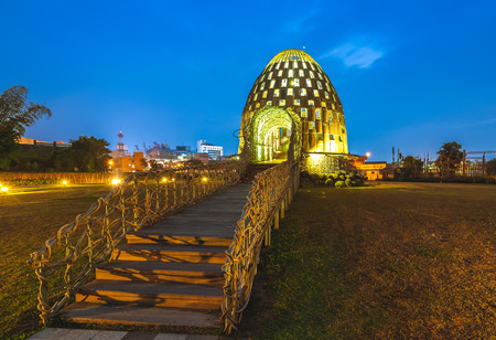 night view of forest park in chiayi, taiwanのeditorial素材