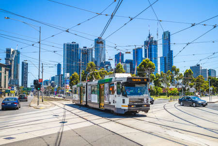 Melbourne, Australia - January 2, 2019: Melbourne Tram, major form of public transportのeditorial素材