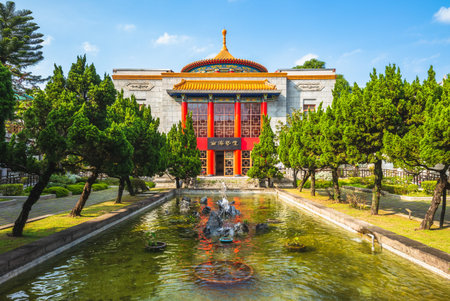 heritage building in Nanhai Academy, taipei, taiwan. the translation of the chinese text is "Nanhai Art Forum"のeditorial素材