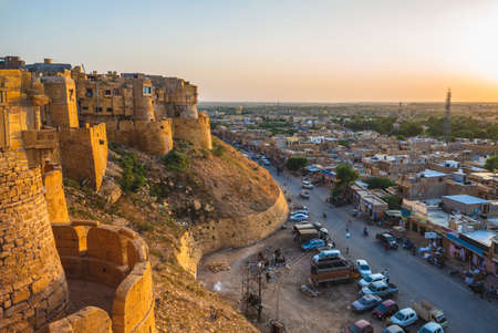 city view with jaisalmer fort in rajasthan, indiaのeditorial素材