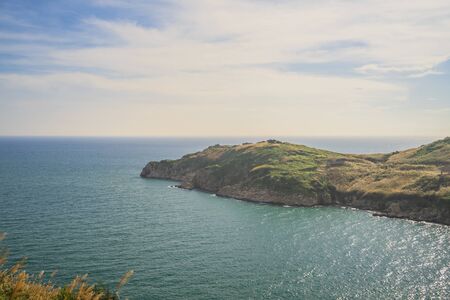 crouching crocodile island at dongyin, matsu, taiwanの写真素材