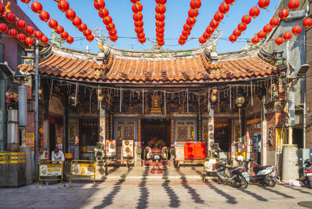 October 30, 2020: Lukang City God Temple at lukang, changhua, taiwan, was built in 1954. It has two...
