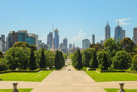 scenery of melbourne cbd in melbourne, victoria, australiaの写真素材