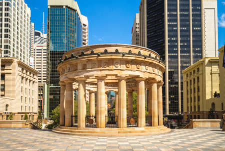 December 24, 2018: Shrine of Remembrance located in ANZAC Square in Brisbane, Queensland, Australia, is a war memorial dedicated to the Australian and New Zealand Army Corps, ANZAC, unveiled in 1930のeditorial素材