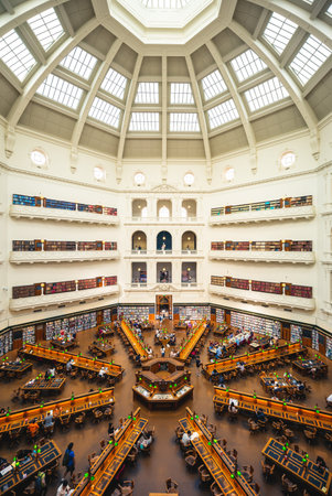 December 29, 2018: The La Trobe Reading Room, aka the dome, of state library of victoria located in...