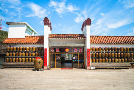 April 7, 2021: Matsu Distillery at nangan island, matsu, taiwan, former Zhongxing Distillery established in 1956 and changed name in 1969n. It is popular for brewing liquor with an ancient technique.のeditorial素材