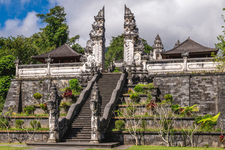 Pura Penataran Agung Lempuyang in the slope of Mount Lempuyang in Karangasem, Baliの写真素材