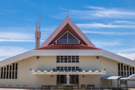 Sacred Heart Cathedral built in 1979 and located in Kota Kinabalu, Sabah, east Malaysiaの写真素材