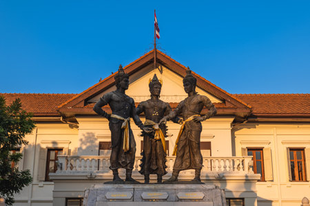 Three Kings Monument and Arts Cultural Center in Chiang Mai, Thailand. Translation: Chiang Mai City Arts Cultural Centerのeditorial素材