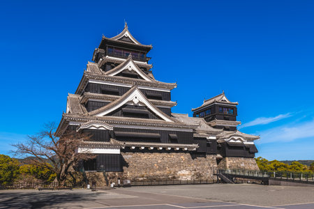 Tenshu of Kumamoto castle in kumamoto city, kyushu, japanのeditorial素材