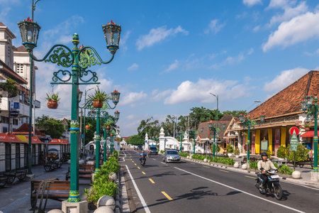 July 17, 2023: The Zero Kilometer Point of Yogyakarta, a crossroad area in Gondomanan, Yogyakarta, which is often visited by tourists because of its strategic location and close to many attractions.のeditorial素材