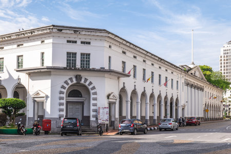 September 7, 2023: General Post Office of Kuching built in 1931 and located on Jalan Tun Haji in Kuching, Sarawak, Malaysia. It was constructed by the third and last White Rajah of the Raj of Sarawakのeditorial素材