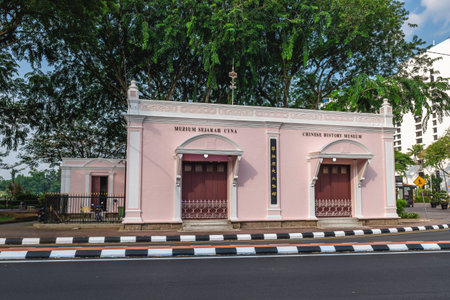 September 4, 2023: Chinese History Museum in Kuching, Sarawak, built in 1912 as Chinese court then taken over by the Chinese Trade Council in 1921. Now it has been Museum of Chinese History from 1993のeditorial素材