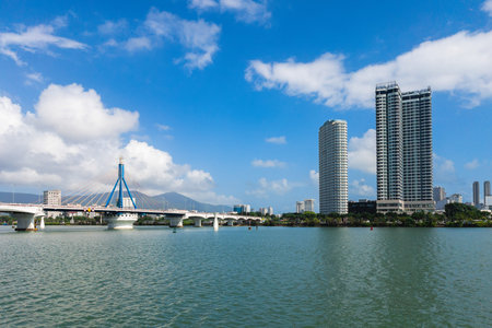 scenery of the riverbank of Han river in Danang, central Vietnam.