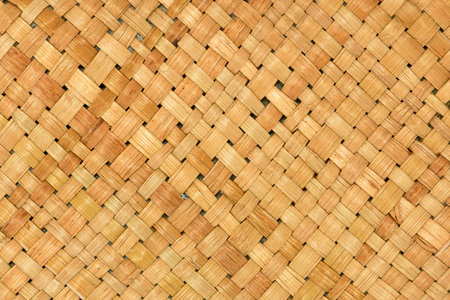 traditional thai style pattern nature background of brown handicraft weave texture bamboo surface...