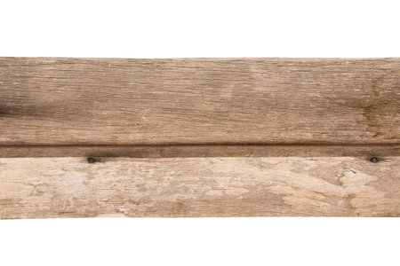 plank of old wood isolated on white backgroundの写真素材