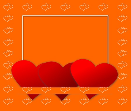 A romantic valentine card with hearts and space for text messageの写真素材