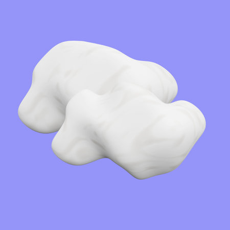A 3D illustration of two white clouds against a blue background. It can be used both for cloud computing concepts as well as weather concepts.の写真素材