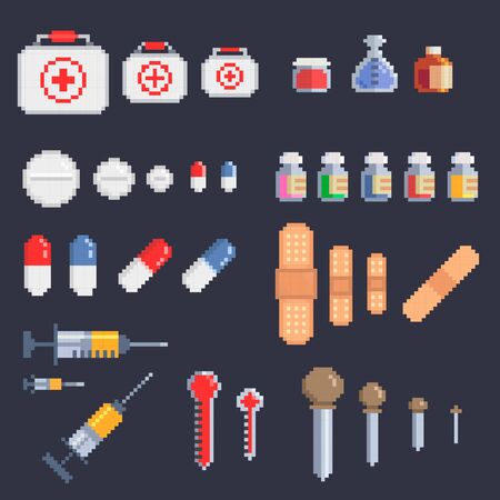 pixel art health medkitのイラスト素材