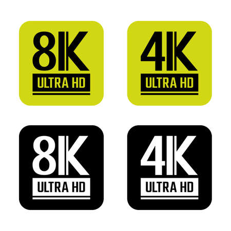 8k and 4k ultra hd green and black colors. Vector.のイラスト素材