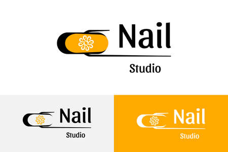 Graceful nail studio logotype. Vector.のイラスト素材